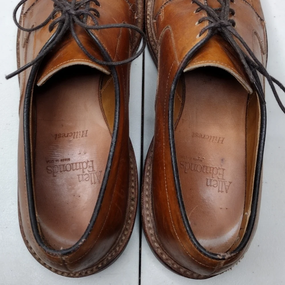 Allen Edmonds Hillcrest Brown Leather Lace Up Business Classic Oxfords Sz 9